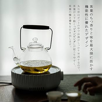 Amazon | IwaiLoft 手作り 耐熱ガラス ティーポット 茶こし付き